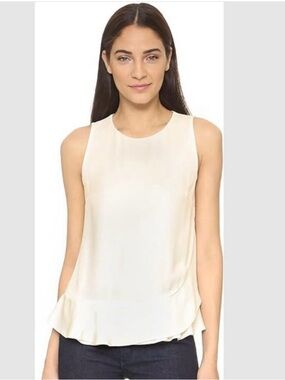 Diane von Furstenberg DVF Ivory
Silk Chiffon Sleeveless Deon Tank Top